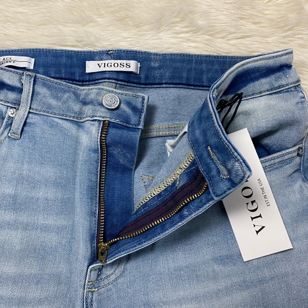 Vigross Ace High Rise Destructed Ankle Skinny Jeans, Size 32 - Picture 11 of 14